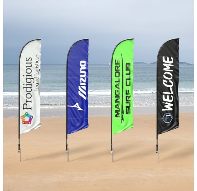 Beach flags, drapeaux publicitaires - Graphidec