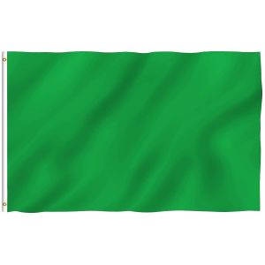 Plain Green Flags Polyester with Brass Grommets 2 X 3 Ft