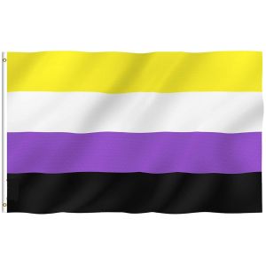 Non-Binary Pride Flag -  NB Pride Genderqueer Gender Identity Flags Polyester with Brass Grommets 3X5 Ft