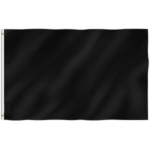  Plain Black Flags Polyester with Brass Grommets 2 X 3 Ft