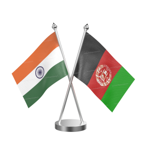 Afghanistan Table Flag With Stainless Steel Base And Pole