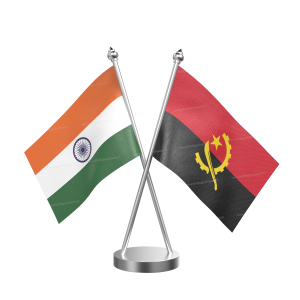 Angola Table Flag With Stainless Steel Base And Pole
