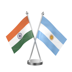 Argentina Table Flag With Stainless Steel Base And Pole
