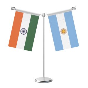 Y Shaped Argentina Table Flag with Stainless Steel Base and Pole