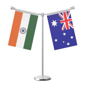 Y Shaped Australia Table Flag with Stainless Steel Base and Pole