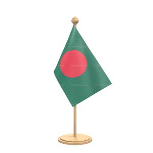Bangladesh Table Flag With wooden Base And wooden pole