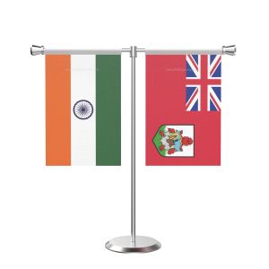 Bermuda T shaped Table Flag with Stainless Steel Base and Pole