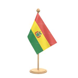 bolivia Table Flag With wooden Base And wooden pole