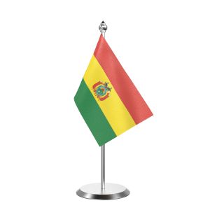 Bolivia  Table Flag With Stainless Steel Base And Pole