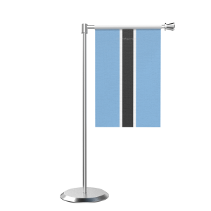 L Shape Table Botswana Table Flag With Stainless Steel Base And Pole