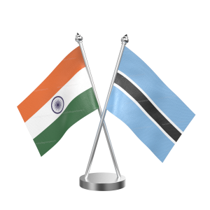 Botswana Table Flag With Stainless Steel Base And Pole