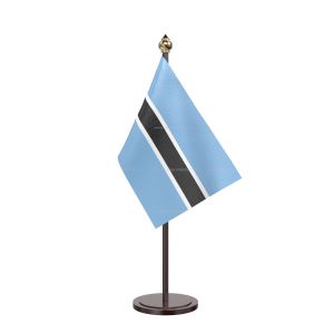 Botswana Table Flag With Black Acrylic Base And Gold Top
