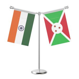 Y Shaped Burundi Table Flag with Stainless Steel Base and Pole