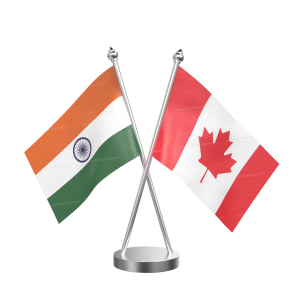 Canada Table Flag With Stainless Steel Base And Pole