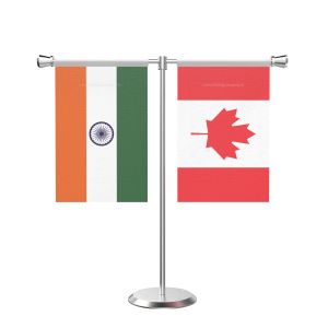 Canada T shaped Table Flag with Stainless Steel Base and Pole