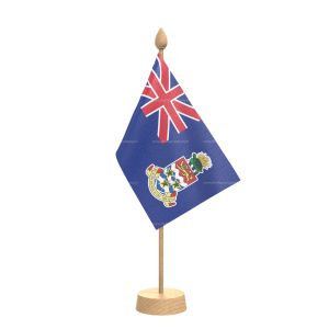 Cayman islands Table Flag With Wooden Base and 15" Wooden Pole