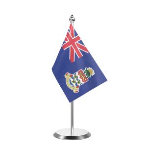 Single Cayman Islands Table Flag with Stainless Steel Base and Pole with 15" pole