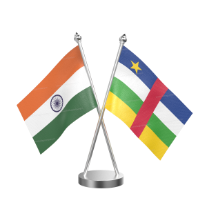 Central African Rep Table Flag With Stainless Steel Base And Pole