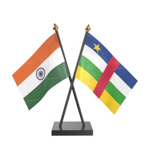 Central african rep Table Flag With Black Acrylic Base And Gold Top