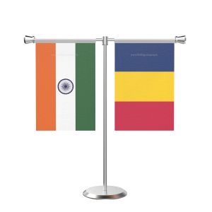 Chad T shaped Table Flag with Stainless Steel Base and Pole