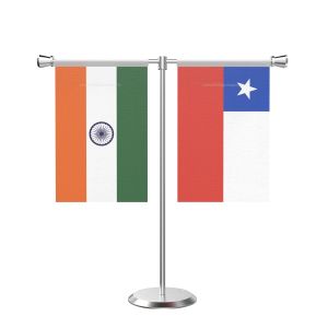 Chile T shaped Table Flag with Stainless Steel Base and Pole