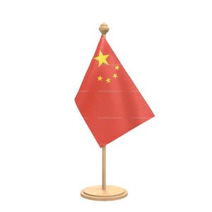 china Table Flag With wooden Base And wooden pole