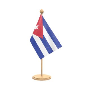 cuba Table Flag With wooden Base And wooden pole