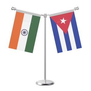 Y Shaped Cuba Table Flag with Stainless Steel Base and Pole
