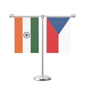 Czech Repub T shaped Table Flag with Stainless Steel Base and Pole