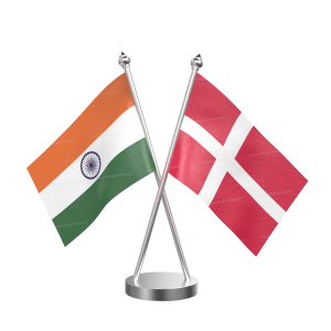 Denmark Table Flag With Stainless Steel Base And Pole