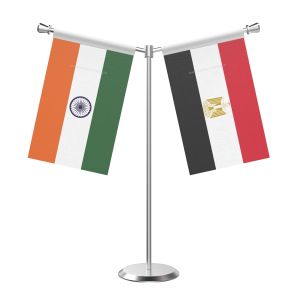 Y Shaped Egypt Table Flag with Stainless Steel Base and Pole