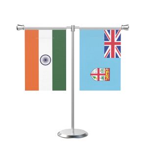 Fiji T Shaped Table Flag with Stainless Steel Base and Pole