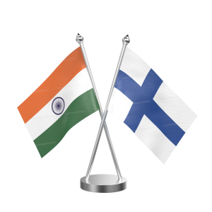 Finland Table Flag With Stainless Steel Base And Pole