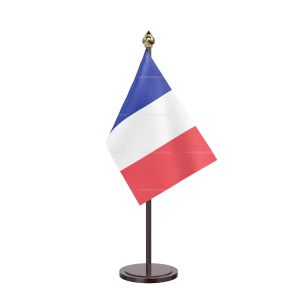 French Guiana Table Flag With Black Acrylic Base And Gold Top