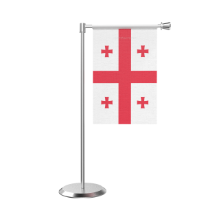L Shape Table Georgia Table Flag With Stainless Steel Base And Pole