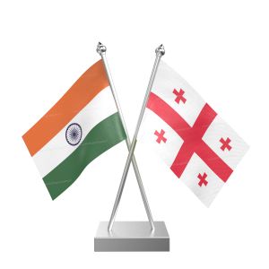 Georgia Table Flag With Stainless Steel Square Base And Pole