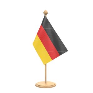 germany Table Flag With wooden Base And wooden pole