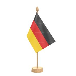 Germany Table Flag With Wooden Base and 15" Wooden Pole