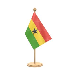 ghana Table Flag With wooden Base And wooden pole