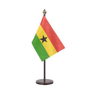 Ghana Table Flag With Black Acrylic Base And Gold Top