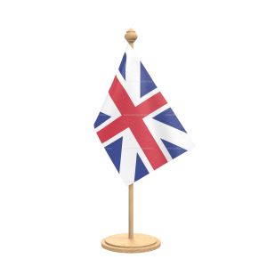 great britain Table Flag With wooden Base And wooden pole