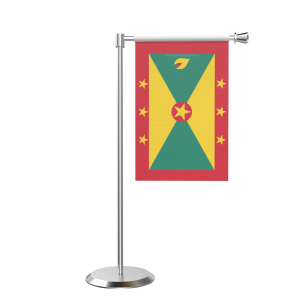 L Shape Table Greenada Table Flag With Stainless Steel Base And Pole