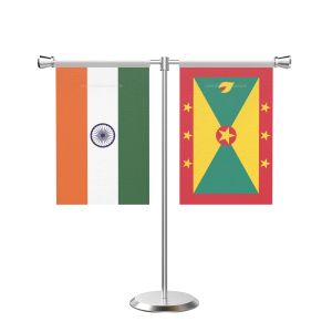 Greenada T Shaped Table Flag with Stainless Steel Base and Pole
