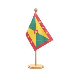 Greenada Table Flag With wooden Base And wooden pole