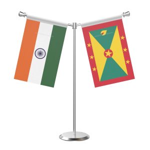 Y Shaped Greenada Table Flag with Stainless Steel Base and Pole