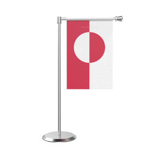 L Shape Table Greenland Table Flag With Stainless Steel Base And Pole