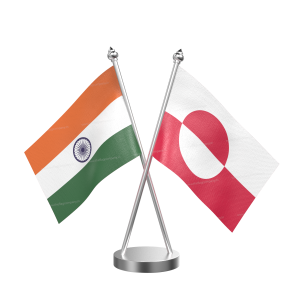 Greenland Table Flag With Stainless Steel Base and Pole