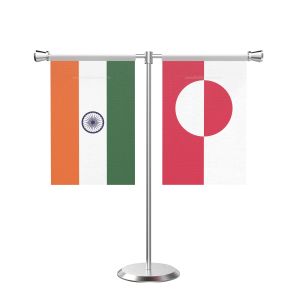 Greenland T Shaped Table Flag with Stainless Steel Base and Pole