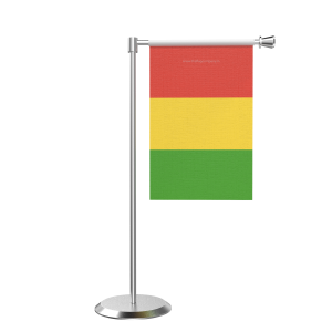 L Shape Table Guinea Table Flag With Stainless Steel Base And Pole