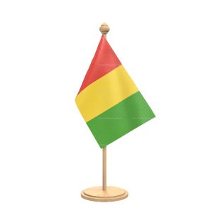 guinea Table Flag With wooden Base And wooden pole